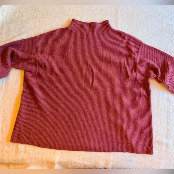 Eileen Fisher Italian Cashmere Ribbed Funnel Neck Sweater, L - winter warmth! - Picture 2 of 8